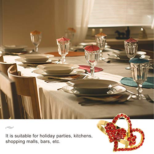 BESPORTBLE 2Pcs Coração Guardanapo Anel de Dia Dos Namorados Casamento Guardanapo Titulares de Anéis