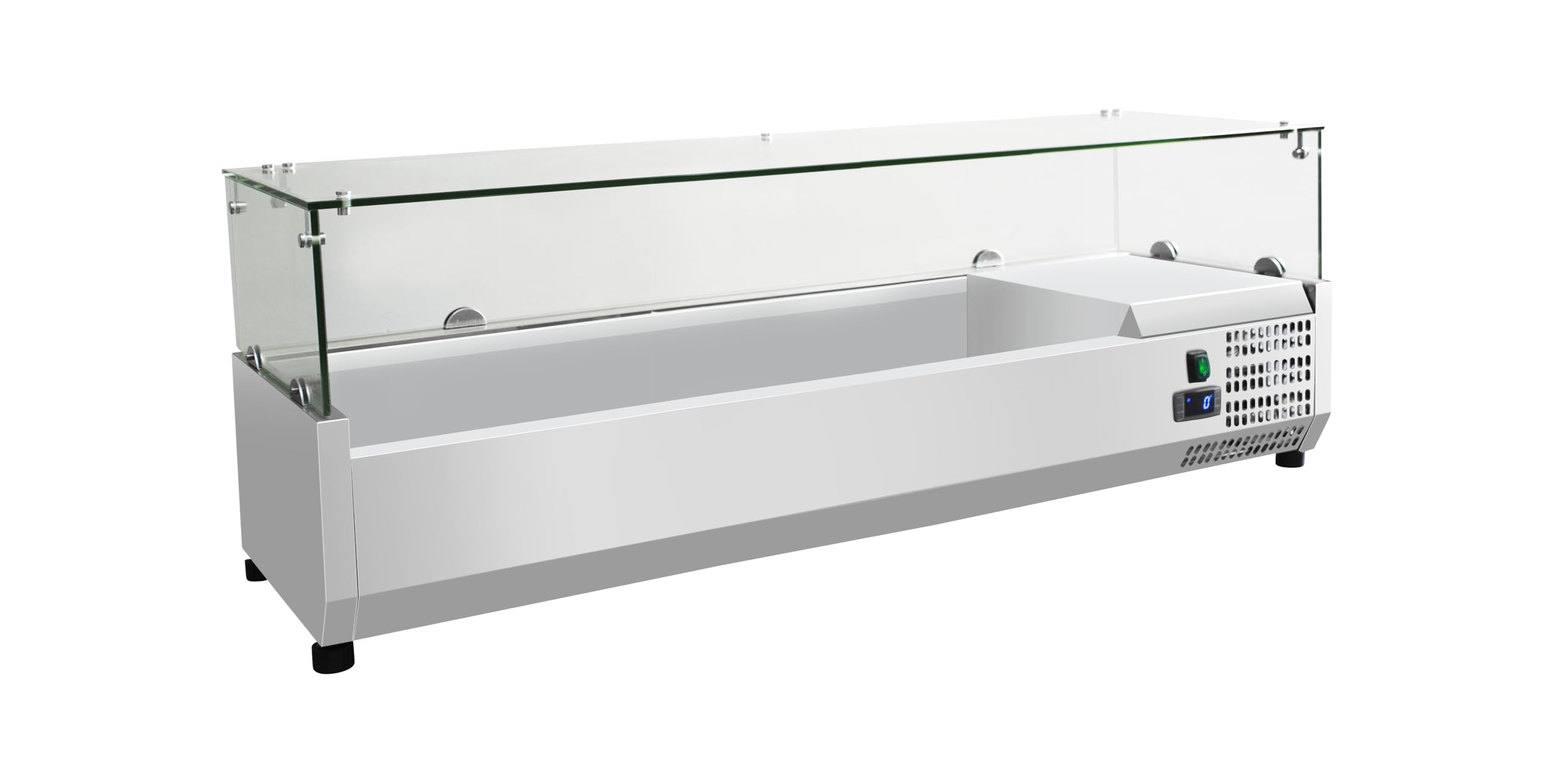 METRO Professional Mostrador Vitrina refrigeradora GHS1120, acero inoxidable/vidrio, 40 L, 5 espaciadores, plateado