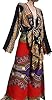Full Funk Draped Bohemian Long Sleeve Fashion Shirt in Rayon Afrika Dashiki Art, Medium, Black Yellow #2