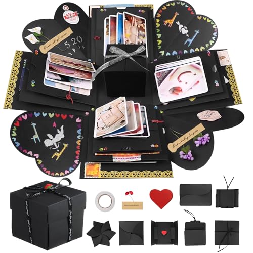 Caja Sorpresa Regalo,DIY Explosion Surprise Box,Caja Explosiva Regalo,caja fotos sorpresa,Explosion Box Caja Sorpresa,Caja Regalo Fotos Desplegable para Navidad Cumpleaños Aniversario San Valentín
