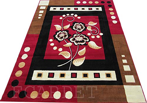 Image of Fine Quality Velvet Touch Rectangular Carpet 90X145 Cm(3X5 Feet) Red Multi