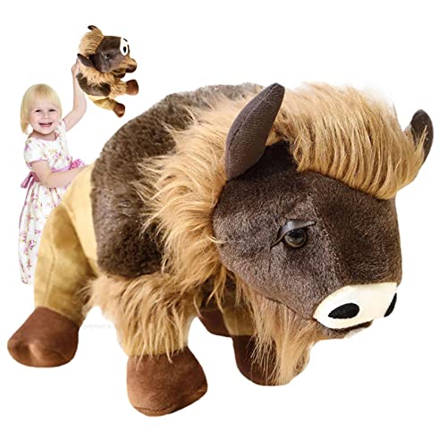 Wontool Cojín de Peluche de Toro,Grandes Almohadas de Peluche de Bisonte para abrazar - Almohada...