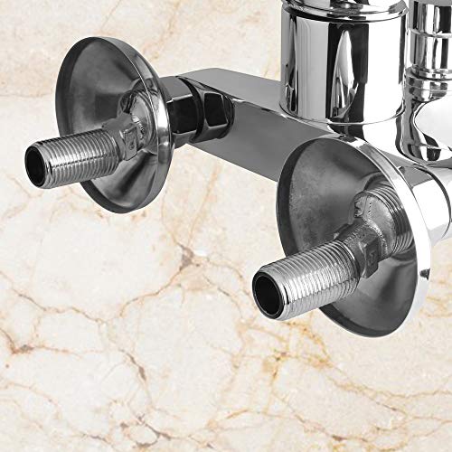 Image of Hindware Amazon F320018CP Brass Single Lever Bath and Hand Shower Wall Mount Mixer Exposed with Chrome Finish for Bathroom with Tip-Ton