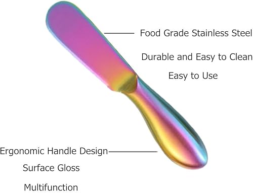 Miniatura 3 de Accfore Juego de cuchillos esparcidores, 6 cuchillos esparcidores de queso y mantequilla, mini pinzas para servir, cuchillos multiusos de acero