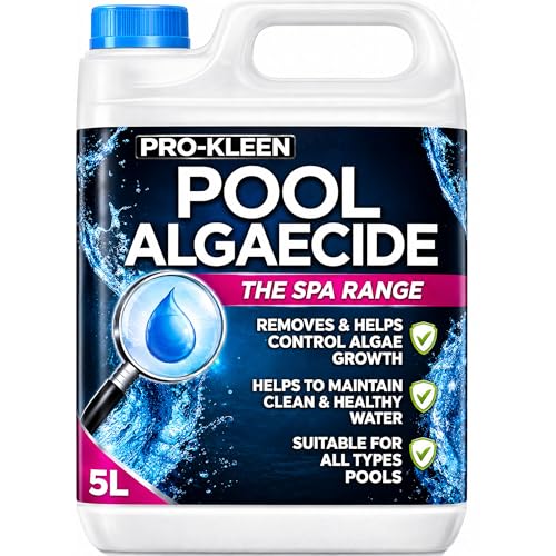 Pro-Kleen Pool Algaecide Algae Remover and Cleaner for Swimming Pools and Hot Tubs 5L Removes & Prevents Growth Treatment Long-Lasting Professional Formula For Clear Water