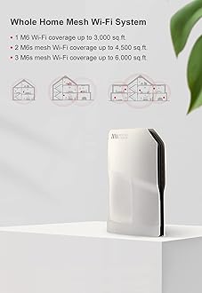 Mercku M6 Wi-Fi 6 Router for Wireless Internet Mesh Wi-Fi System 1 Pack up to 3,000 Sq.Ft. Can Add More Units to Form a Mesh Wi-Fi System, Dual-Band Gigabit Router, App Control, AX1800, Pearl White