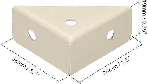 Miniatura 9 de uxcell 4 soportes de esquina angulares de 1.496 in x 1.496 in, soportes de acero laminado en frío con tornillos para borde de escritorio y cama