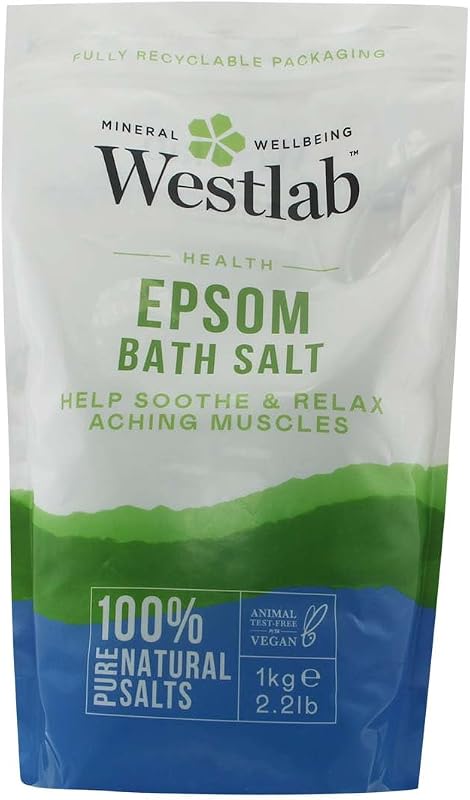 Westlab Sal de Epsom em sachê com fechamento reutilizável, 1 kg