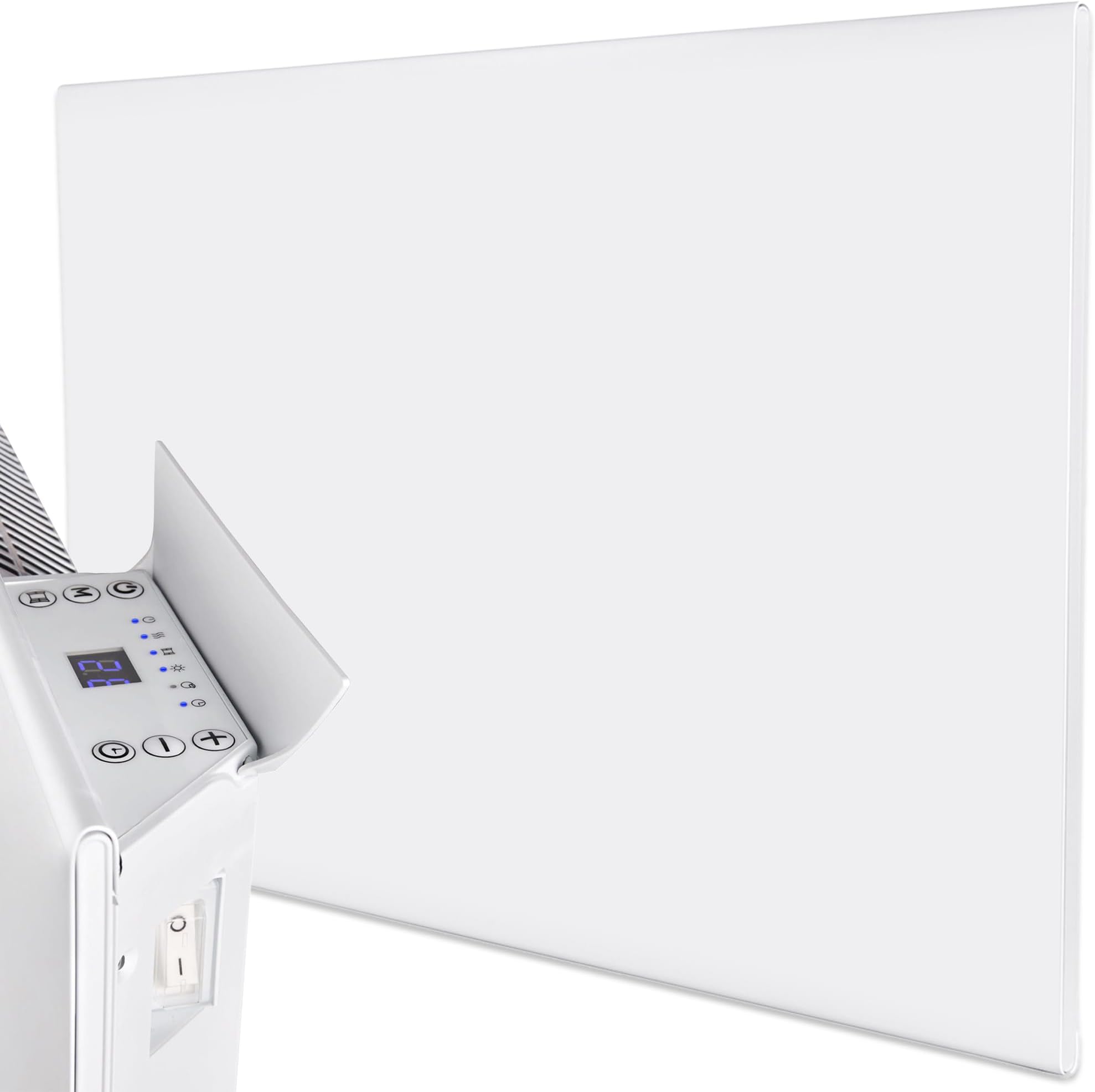 Panel Heater Radiator Electric 1.5KW - Daily and Weekly Timer, Digital Thermostat - Wall Mounted Slimline White Panel Heater for Bathroom, Office, Bedroom, Garage (1500 Watt) Lot 20 Compliant