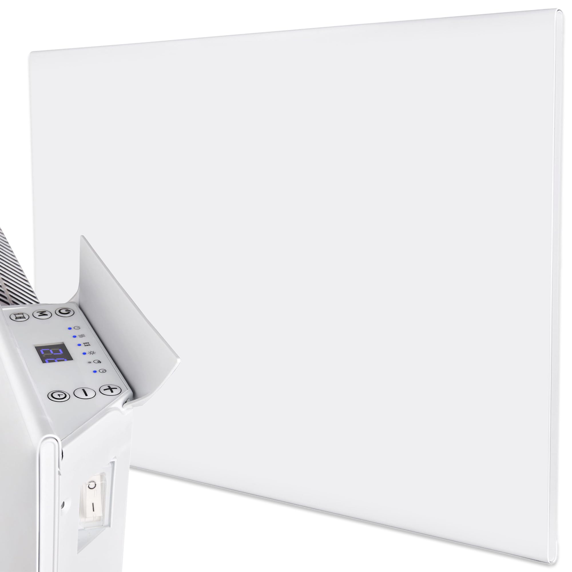 MYLEK Panel Heater Radiator Electric 1.5KW - Daily and Weekly Timer, Digital Thermostat - Wall Mounted Slimline White Panel Heater for Bathroom, Office, Bedroom, Garage (1500 Watt) Lot 20 Compliant