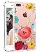 iPhone 7 Plus Case, Hepix Clear Soft Flexible TPU Watercolor Flowers Floral Print Back Cover for iPhone 7 Plus [5.5 inch] (H)