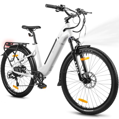 AZMA Bicicleta Electrica Adultos 27.5' con Bateria Extraible 36V 18AH, 8 Velocidades E-Bike para MTB,Desplazamientos Urbanos, Frenos Hidráulicos