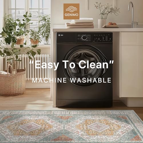 GENIMO 2x10 Non Slip Hallway Runner Rug, Machine Washable, Thin & Low Pile Lightweight for Kitchen, Laundry, Entryway, Bedroom & Living Room