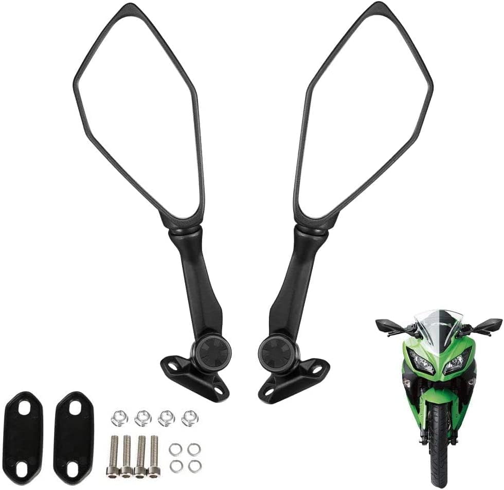Miniatura 9 de Mamiko Retrovisores de motocicleta compatibles con Kawasaki Ninja 4002011-2018 Ninja 250 ZX 6R 636 650 300R EX300 ABS repuesto