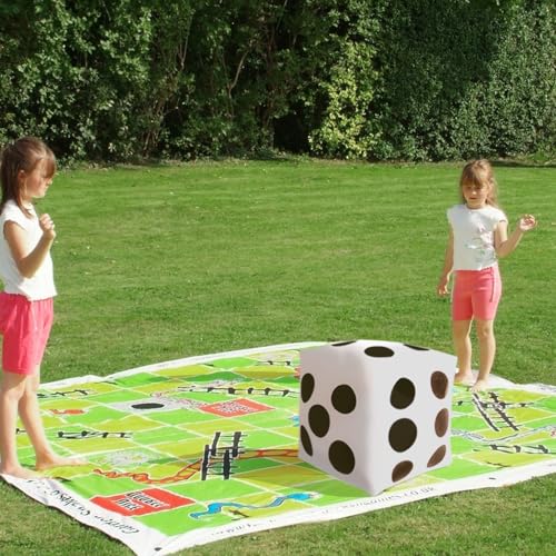 Novelty Place 13" Jumbo Inflatable Dice, Pack of 2, White and Black Giant Dice for Indoor and Outdoor Broad Game, Ludo and Pool Party - Image 2