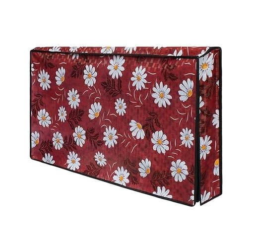 PVC LED TV Cover 32 Inch with Zip Lock Universal LCD Television Protector Dust Water Resistant Screen Guard Maroon-image-32