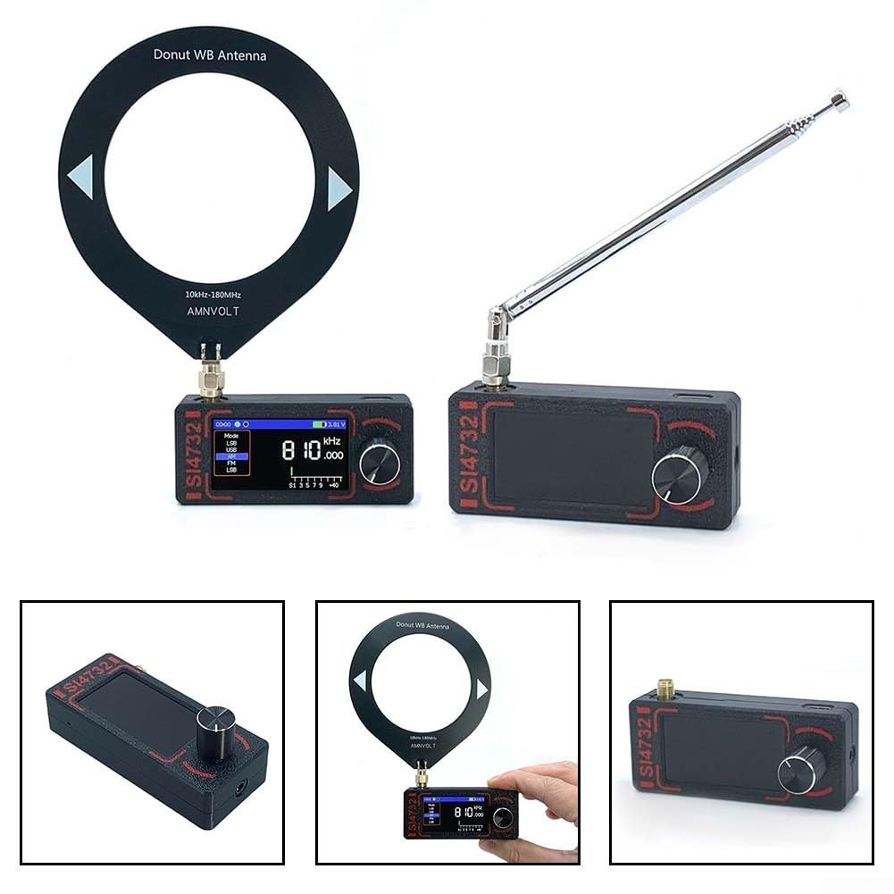 SI4732 Radio Basata Per HF SW Per MW VHF Bande Con FM AM Per LSB Modalità di Ricezione USB Funzioni AGC ATT E Rotante Encoder Controllo (antenna frusta)