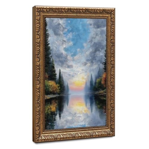 Paysage abstrait de forêt tableau végétal moderne de 40,6 x 61 cm pour décoration murale