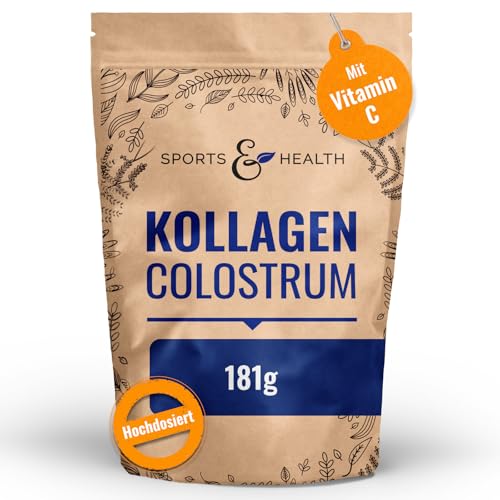 Kollagen Colostrum 181g mit Vitamin C Collagen hochdosiert optimal dosiertes Kollagen Pulver collagen powder kollagenpulver colagenpulver