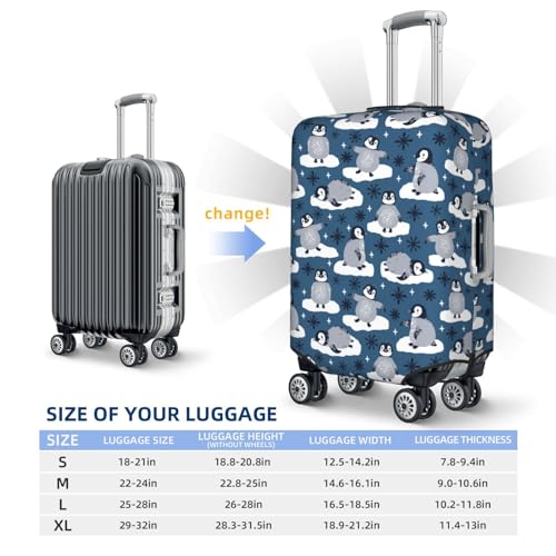 Travel Luggage Cover - Snow Penguin Washable Suitcase Covers Protector Fits 18-32 Inch Luggage4