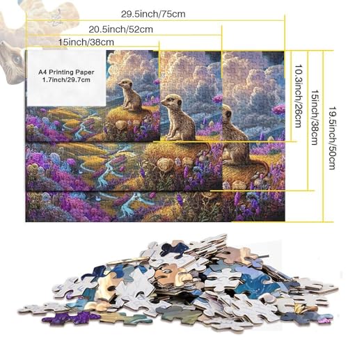 Rompecabezas de 1000 piezas para adultos diseño Elefante Colorido de 52x38 cm 5