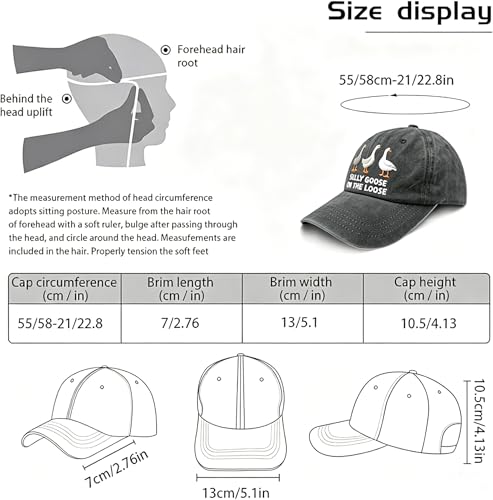 Image of Funny Goose Hat Silly Goose On The Loose Hat Men Baseball Hats Funny Cap