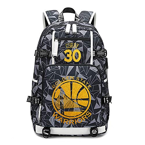NBA Warriors Mochila Escolar Hombres y Mujeres Estudiantes Bolsa de Gran Capacidad B6