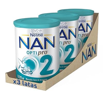 Nestlé NAN OPTIPRO 2 Leche de continuación en polvo  bote de 800gr x3 unidades