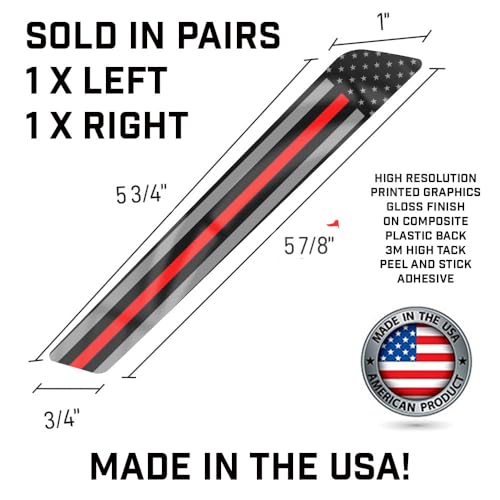Insertos para Alforjas Aftermarket para Modelos Harley Davidson Touring 2014 y posteriores, Street Road Ultra Glide Road King, vendidos en pares, fabricados en EE. UU., diseño Firefighter Thin Red Line. miniatura 3