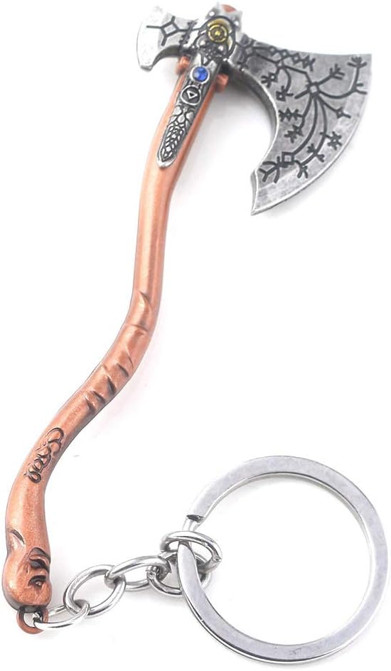 Kratos Axe Keychain, Norse Mythology Leviathan Style Fantasy Warrior Weapon Metal Collectible Charm Gift
