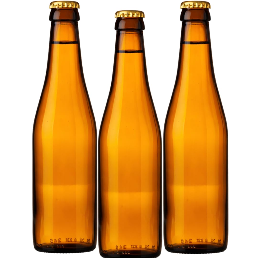 Jars And Bottles Amber 330Ml Beer Bottles For Home Brew – Reusable Glass Bottles For Craft Beer, Lager & Cider – Pack Of 48