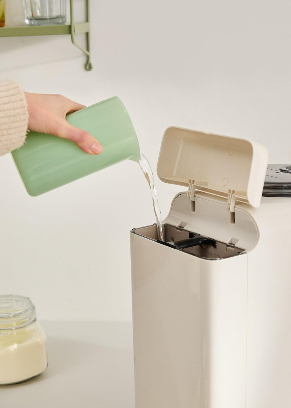 CREATE/BABY THERA MATIC/Preparador de biberones automático con dosificador de fórmula blanco roto/Temperatura y dosificación ajustables, diferentes alturas de biberón, autolimpieza, 1350W