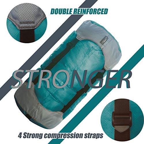 Image of Frelaxy Compression Sack, Ultralight Sleeping Bag Stuff Sack Compression Stuff Sack - Space Saving Gear for Camping, Hiking, Backpacking (Turquoise, M)