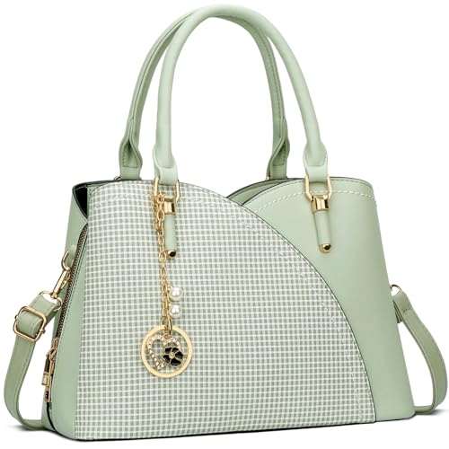Image of KKXIU Triple Compartments Purses and Handbags for Women Fashion Ladies Satchel Shoulder Top Handle Bag