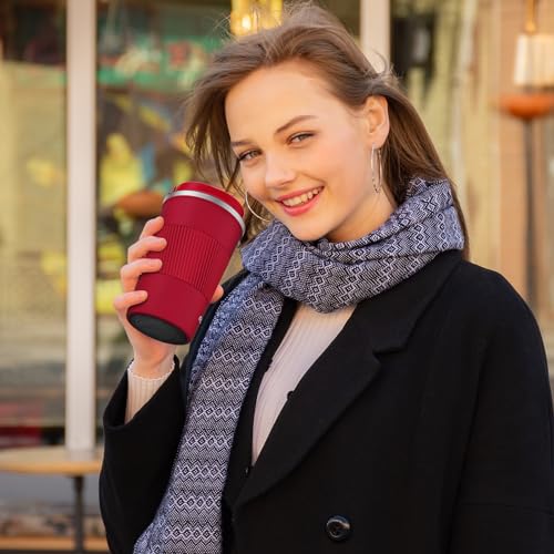Image of MOMSIV Travel Mug, Insulated Coffee Cup,Double Walled Travel Mug Vacuum Insulation Stainless Steel with Leakproof Lid Eco-Friendly Reusable Cup for Coffee,Tea and Beer