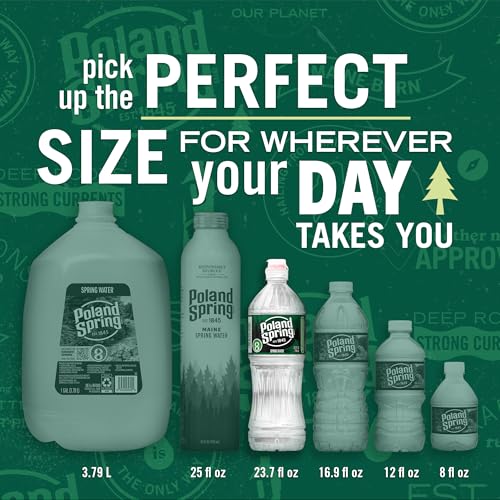 Image of Poland Spring Maine Spring Water Bottles with Sport Flip Cap - Still Bottled Water with Naturally Occurring Minerals for Taste - 23.7 Fl Oz Plastic Bottles