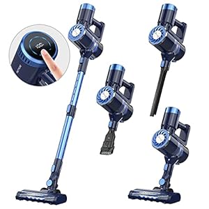 Draadloze Stofzuiger met Aanraakscherm, PRETTYCARE 4-in-1 Draadloze Elektrische Bezem, 35 min Batterijduur Verwijderbare, Draadloze Handstofzuiger voor vloeren/parket/haren van huisdieren W300