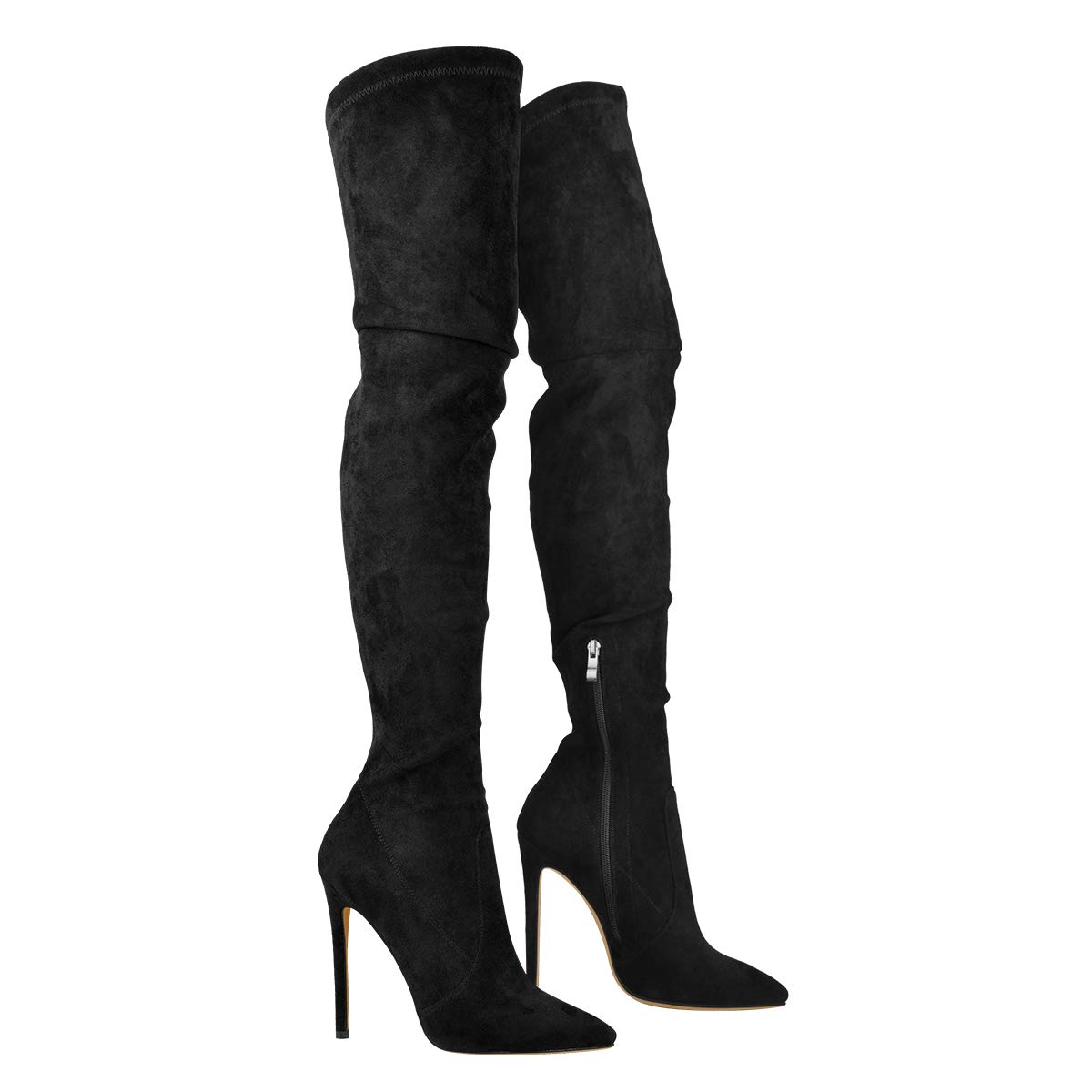 blingqueen Botas por encima de la rodilla para mujer, tacones altos, elásticas