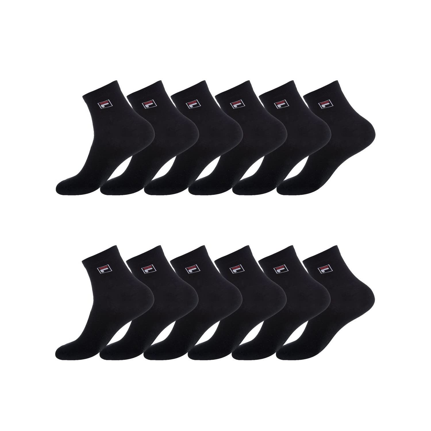 Fila Chaussette Homme Running - Lot de 12 - Chaussettes Sport Homme, Tissage avec Coussinés & Confortables