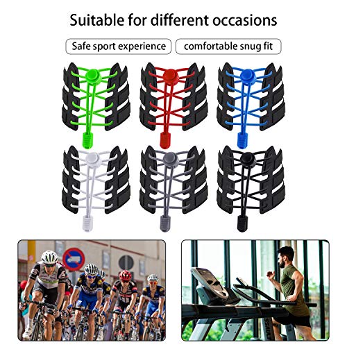 12 Pairs Elastic Shoe Laces No Tie Elastic Shoelaces With Lock Device Adjustable Tieless Rubber Shoe Laces Strings Fits Adults And Kids Boots Board And Casual Shoes (Color B, 43.31 Inch) #TOP3