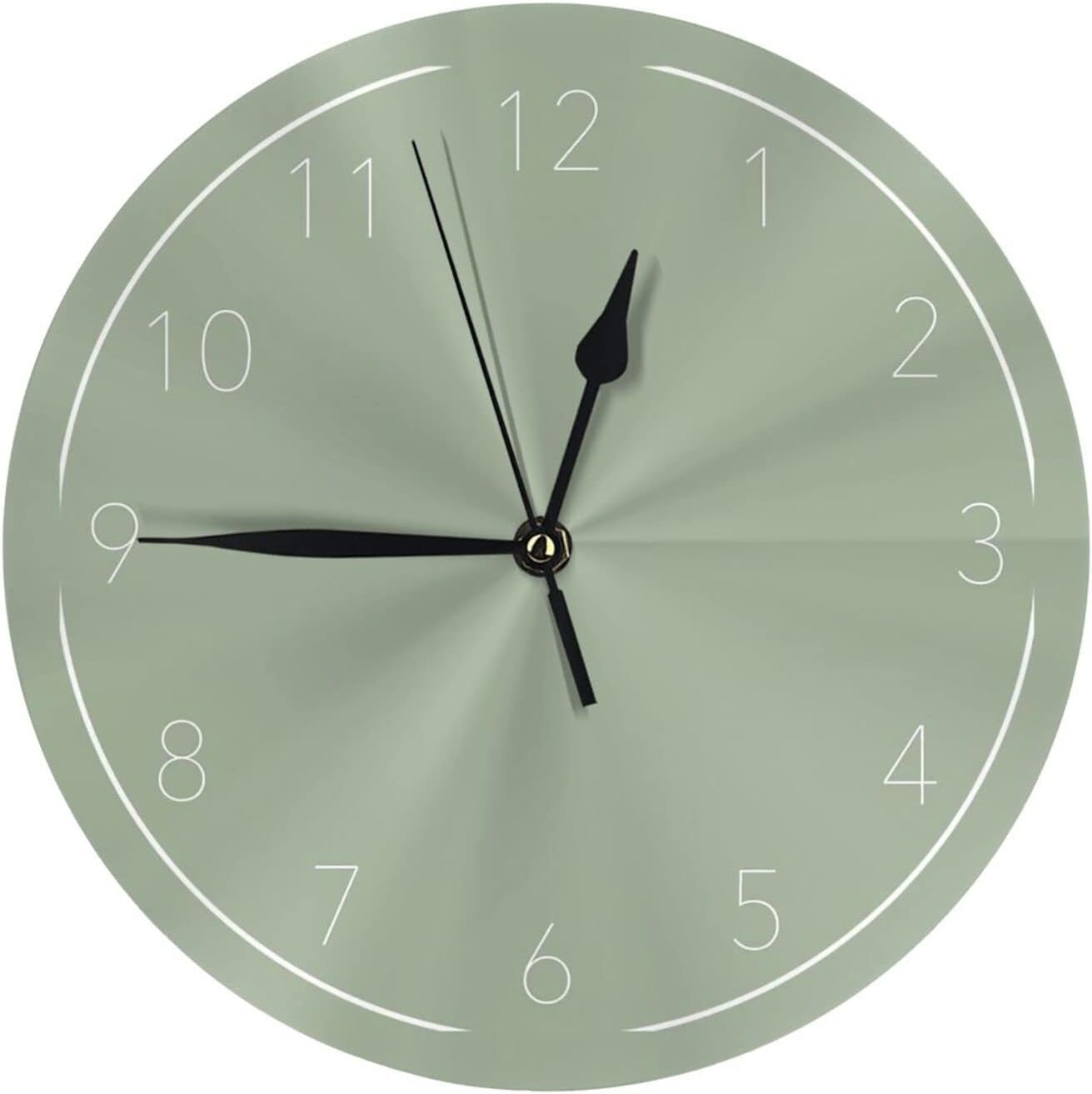 Kuroseha Sage Green Colour Wall Clock 10 Inch Silent Non