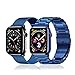 Produktbild baklon 2 Stück Armband Kompatibel mit Apple Watch Armband 42mm 44mm 45mm 49mm Prämie Edelstahl Metall Ersatz Armband für Apple Watch Serie 8 7 6 5 4 3 2 1 SE Ultra - Blue