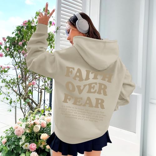 Faith Over Fear Hoodie Men Christian Jesus Sweatshirts Bible Verse Graphic Hoodies Inspirational Streetwear Pullover 5