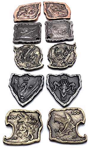 D&D Monster Adventure Coins 2.0 (Set of 10 Metal Plated Novelty) RPG LARP