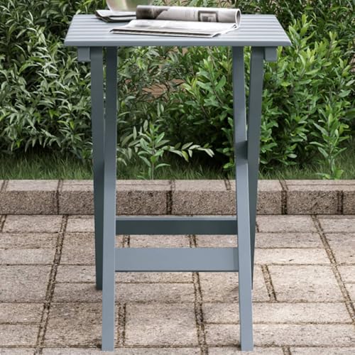 Woonisher Table d’appoint Pliable Gris Bois de peuplier Massif Table Jardin Exterieur Salon de Jardin Pas Cher