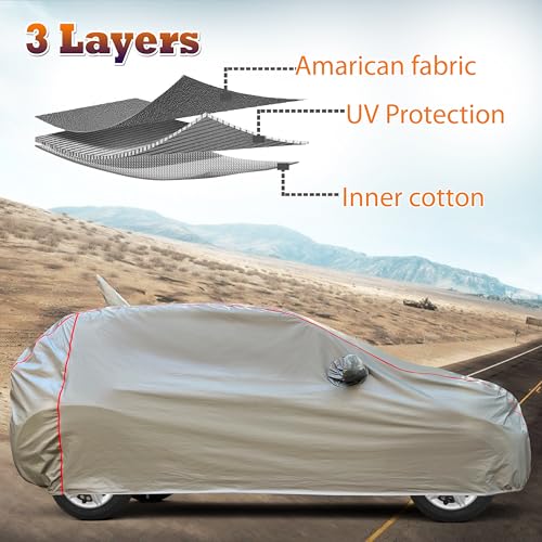 Image of All Weather Protection Car Cover for Nexon New Model Car Cover with Mirror Anteena Packets & 100% Waterproof Cover Grey Color