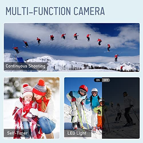 2 7k digital camera 30mp compact camera portable camera for boys girlsadultbeginners with 32gb sd card and 2 battery