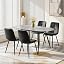 Grey Concrete Effect Table + Set of 4 Black Linen Chairs