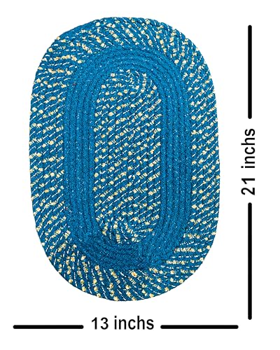 Image of Cotton Oval Doormat Outdoor|Handmade Cotton Doormat | Quick Dry, Washable Door Mat for Home, Bathroom & Bedroom (33X53 CM)(S-3)