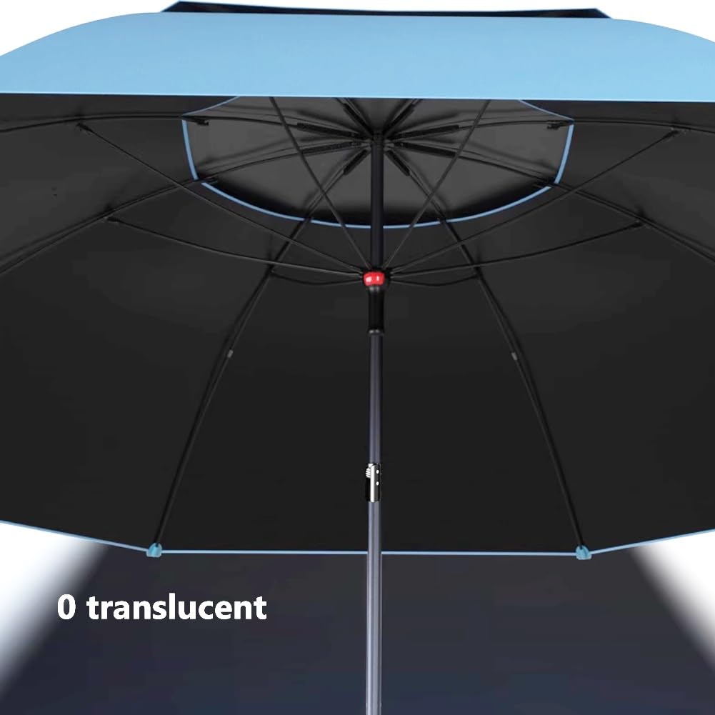 Składany Parasol Podróżny z Kotwicą, 220/240 cm Duży Wiatroodporny Parasol Kempingowy, Przenośny Parasol Wędkarski Ochrona UV 50+